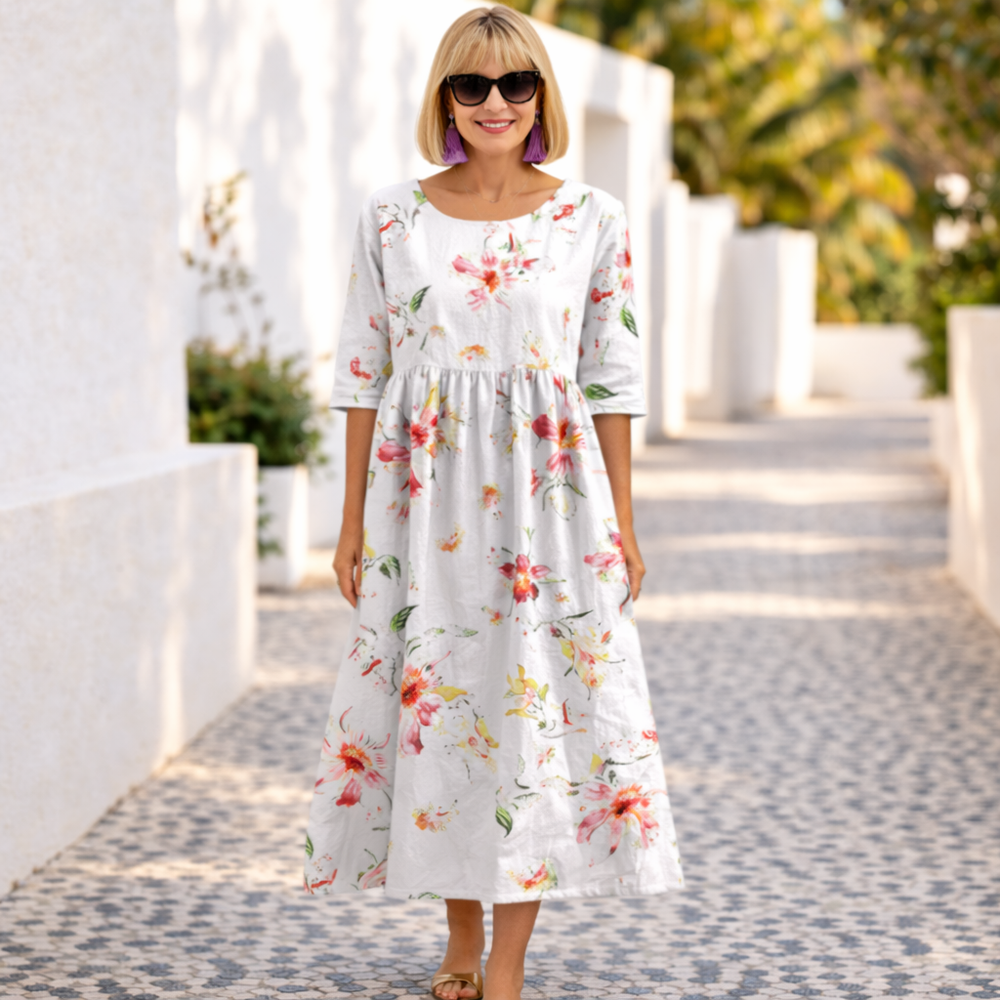 Mary | Summer Floral Dress - Maison Léa & Lou