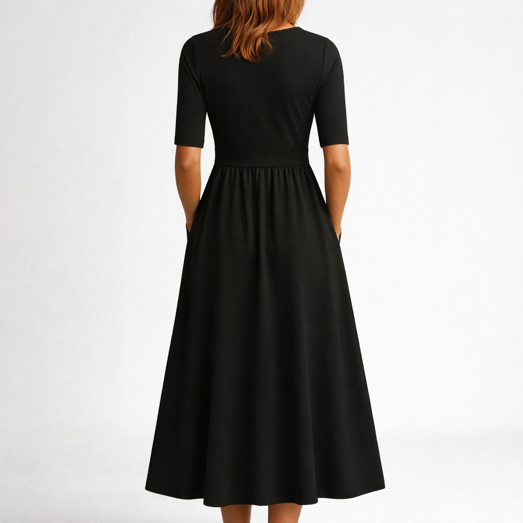 Diane™ | Elegant Midi Dress with Pockets - Maison Léa &amp; Lou