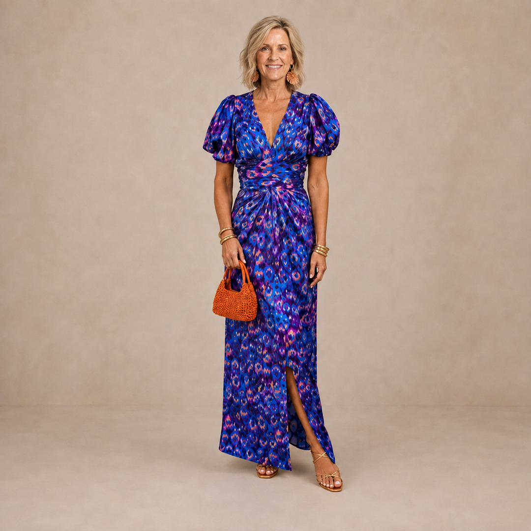 TORA™ – ELEGANT DRESS WITH PLEATED SLEEVES - Maison Léa & Lou