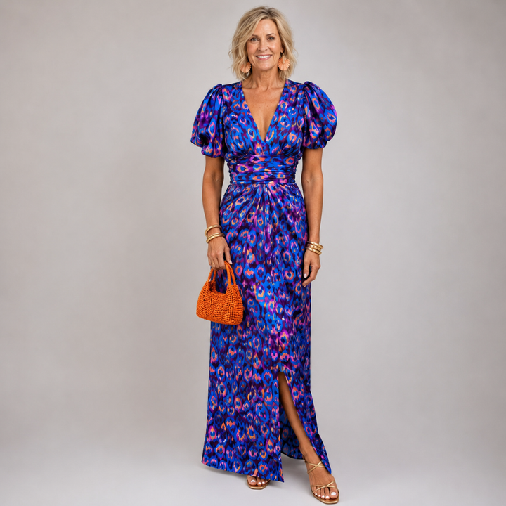 TORA™ – ELEGANT DRESS WITH PLEATED SLEEVES - Maison Léa &amp; Lou