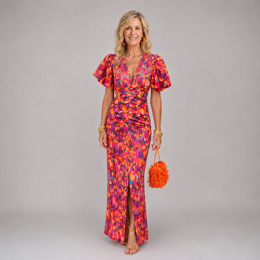 TORA™ – ELEGANT DRESS WITH PLEATED SLEEVES - Maison Léa & Lou