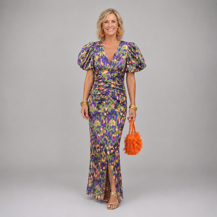 TORA™ – ELEGANT DRESS WITH PLEATED SLEEVES - Maison Léa &amp; Lou