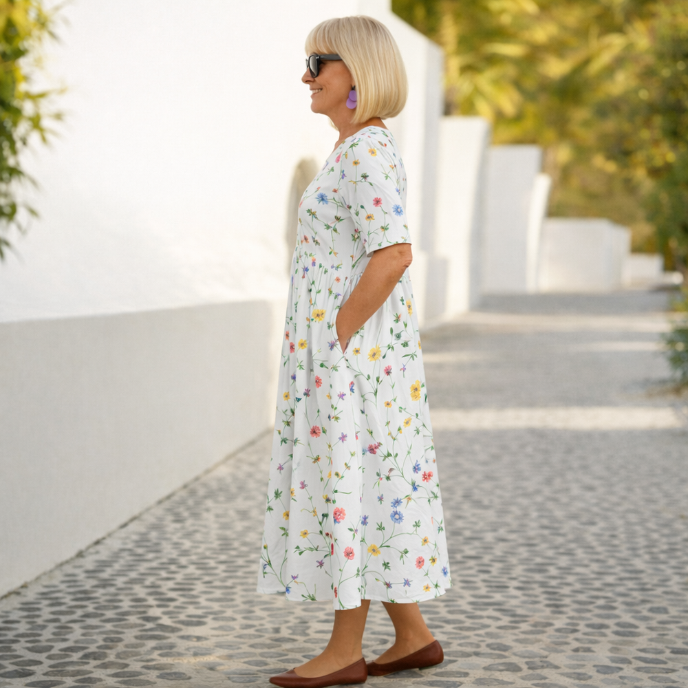 Robin | Floral Midi Dress - Maison Léa & Lou