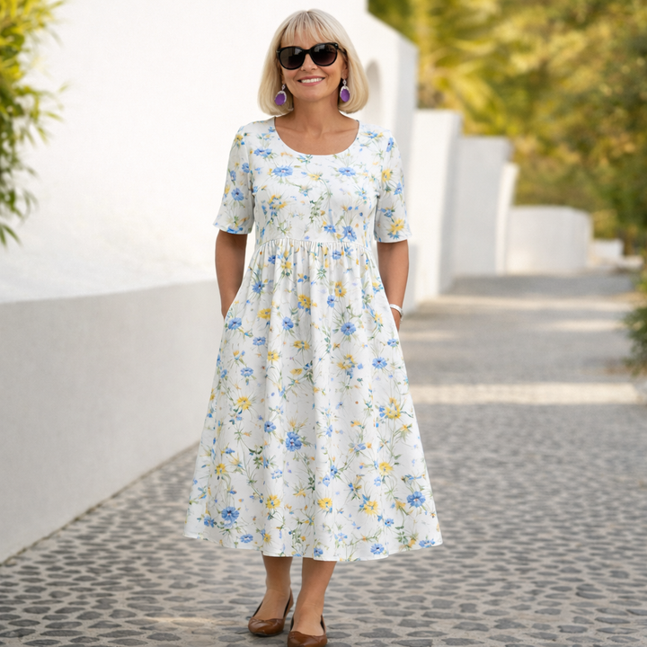 Robin | Floral Midi Dress - Maison Léa &amp; Lou