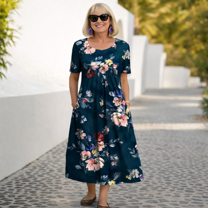 Robin | Floral Midi Dress - Maison Léa &amp; Lou