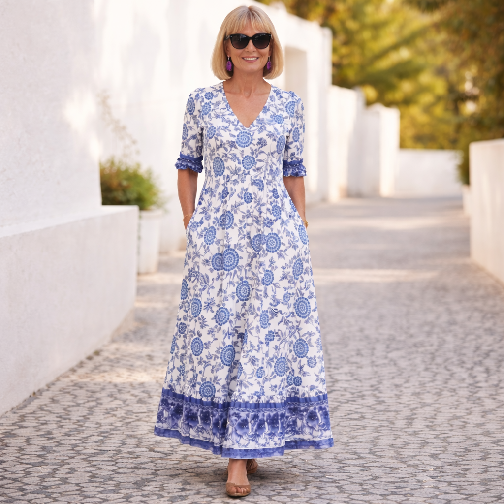 Elly | Elegant Floral Dress with a Breezy Vibe - Maison Léa & Lou