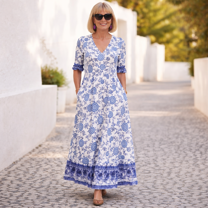 Elly | Elegant Floral Dress with a Breezy Vibe - Maison Léa &amp; Lou