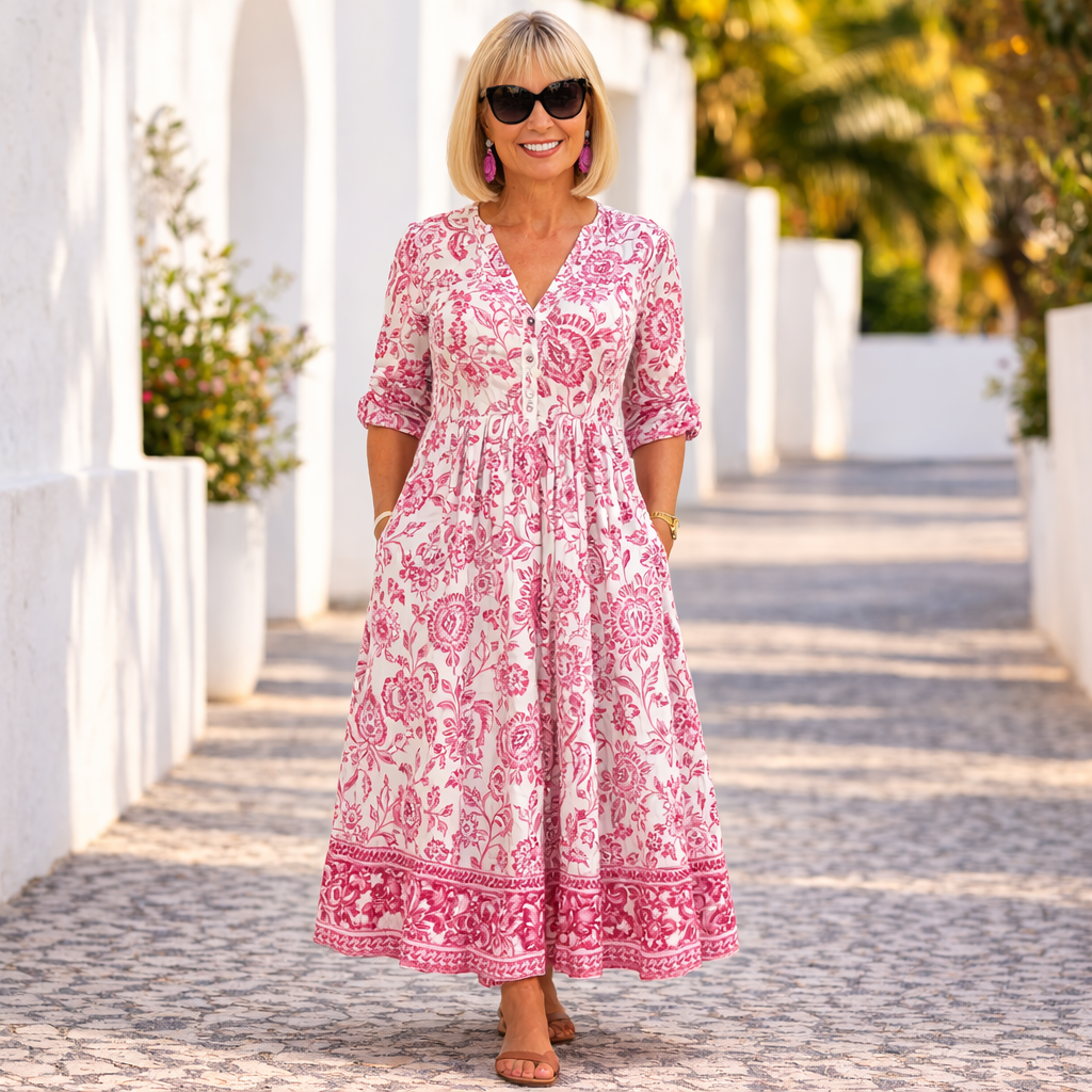 Elly | Elegant Floral Dress with a Breezy Vibe - Maison Léa &amp; Lou