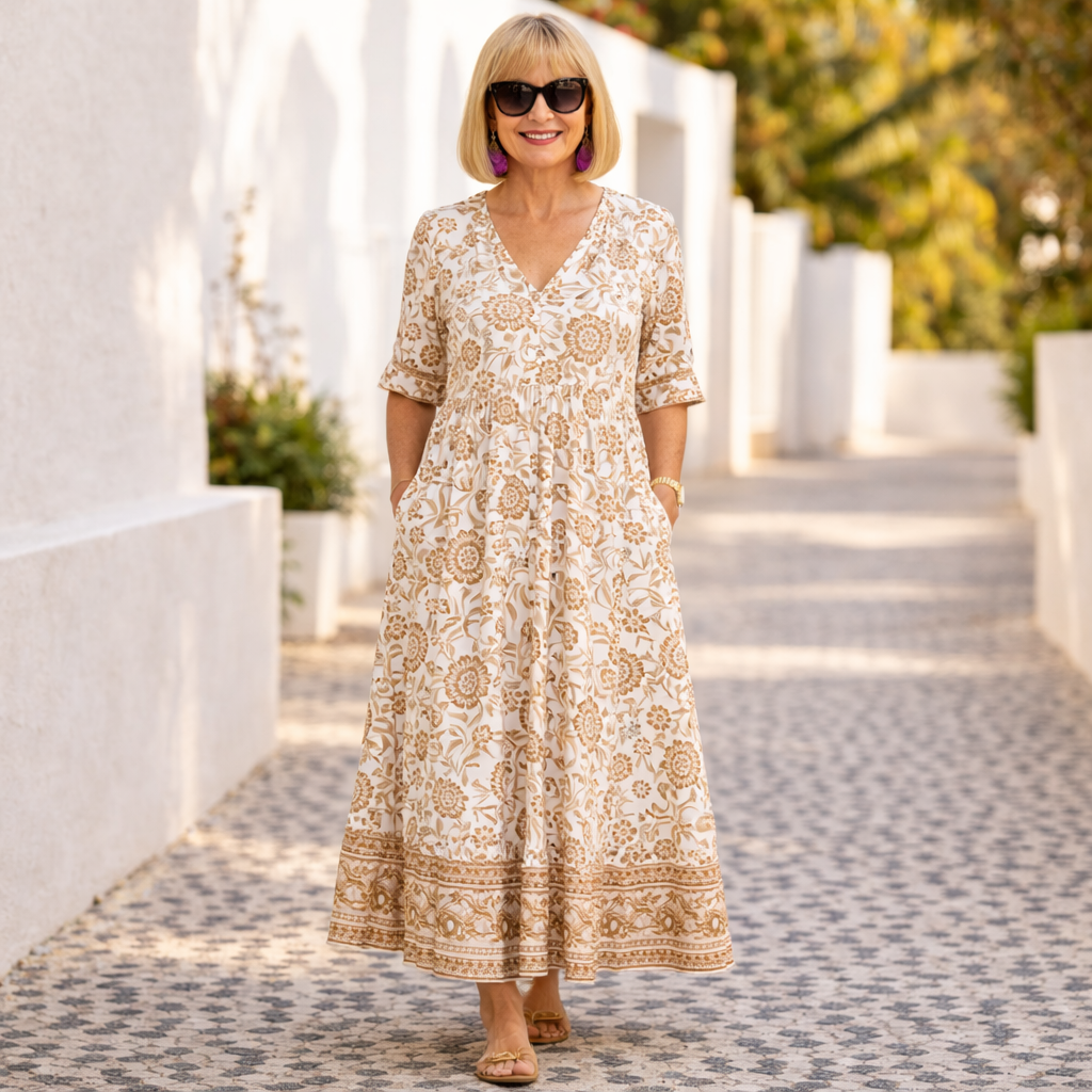 Elly | Elegant Floral Dress with a Breezy Vibe - Maison Léa &amp; Lou