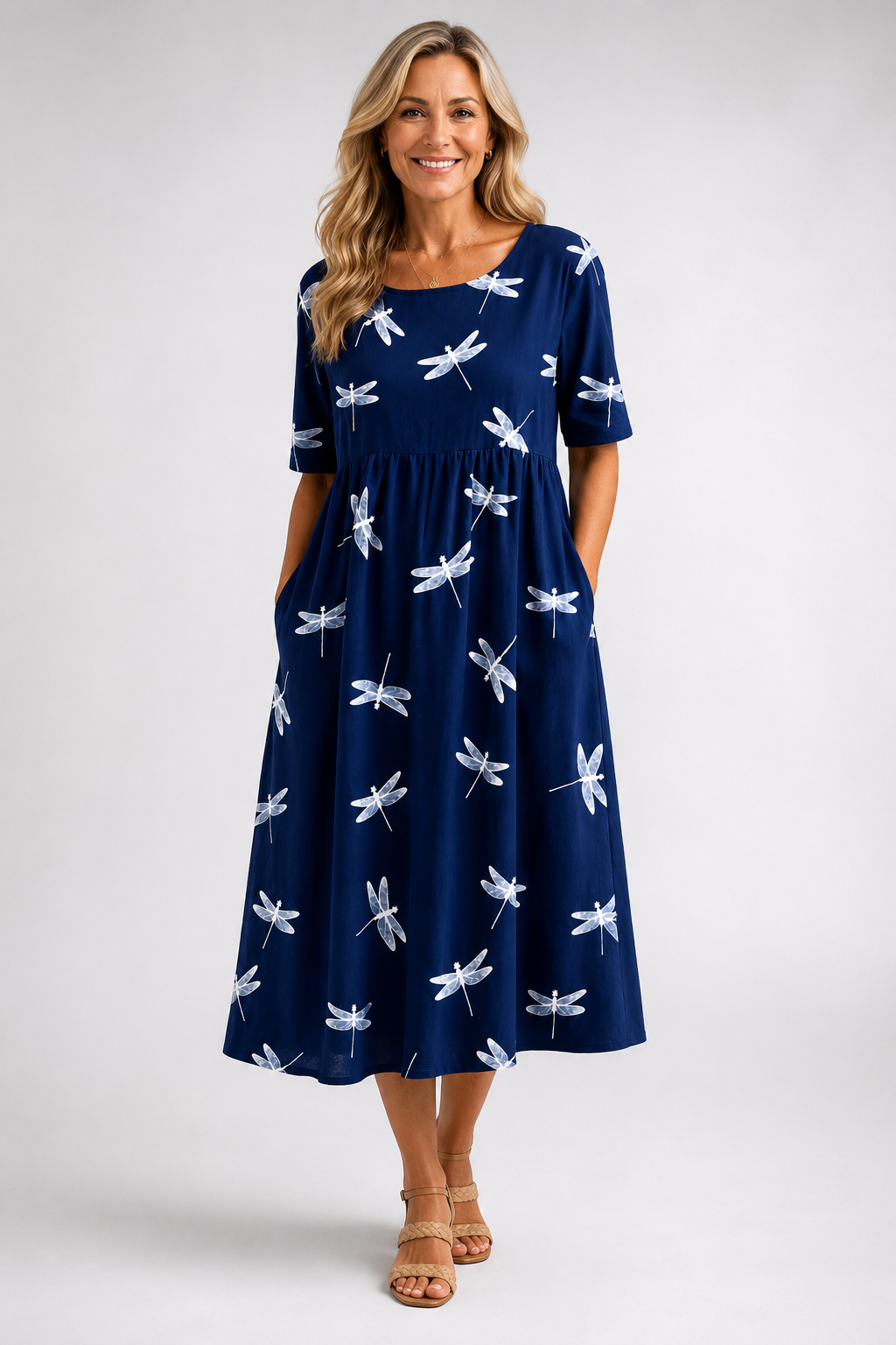 EVELINA-DRAGONFLY MIDI DRESS - Maison Léa &amp; Lou