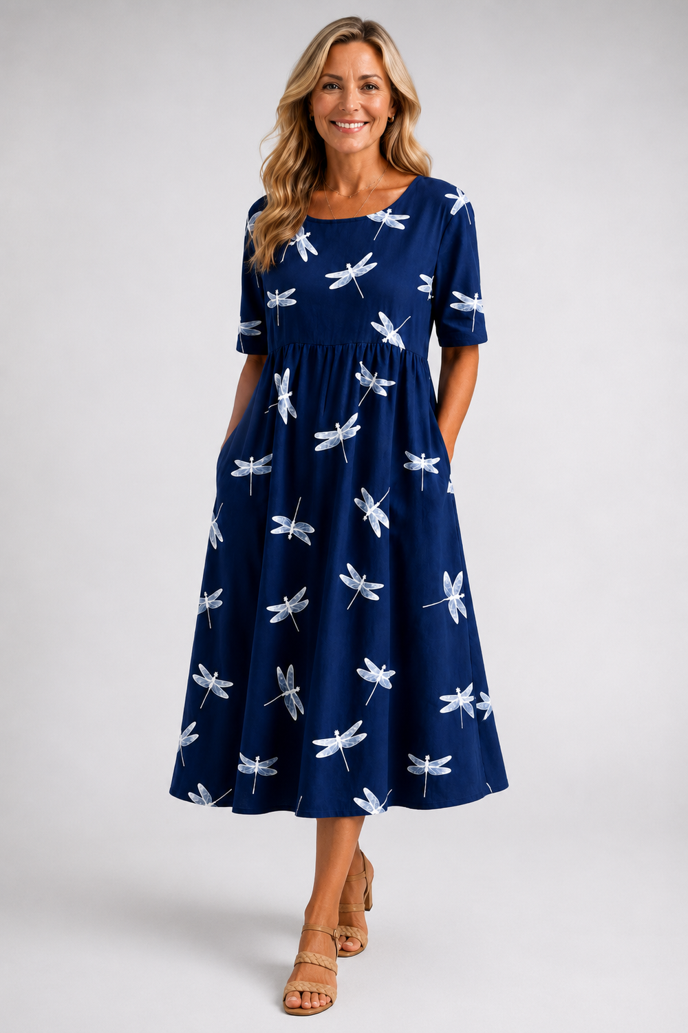 EVELINA-DRAGONFLY MIDI DRESS - Maison Léa & Lou
