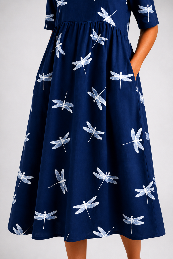 EVELINA-DRAGONFLY MIDI DRESS - Maison Léa &amp; Lou