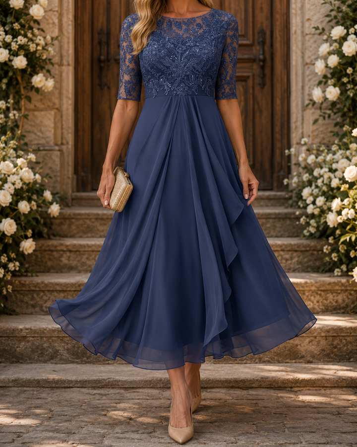 ROSE – THE LACE MIDI DRESS THAT FLATTERS YOUR SILHOUETTE - Maison Léa &amp; Lou