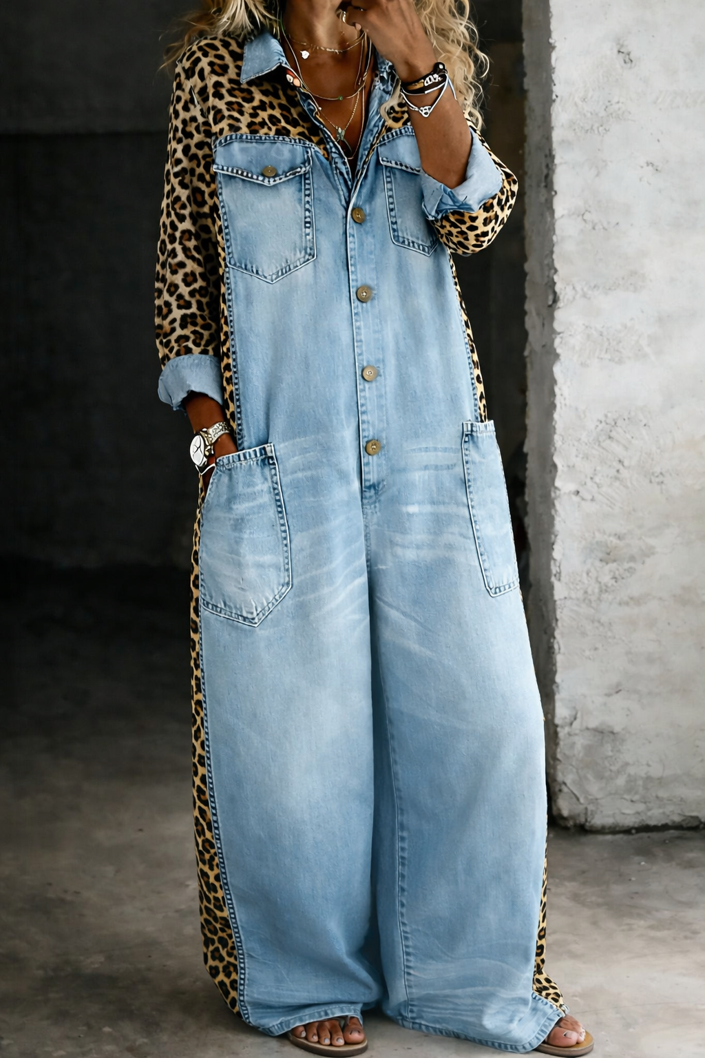 Amanda | One Piece Denim Shirt Jumpsuit - Maison Léa & Lou