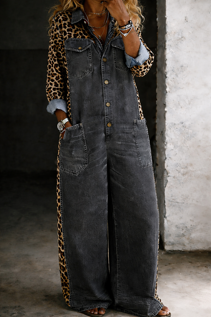Amanda | One Piece Denim Shirt Jumpsuit - Maison Léa &amp; Lou