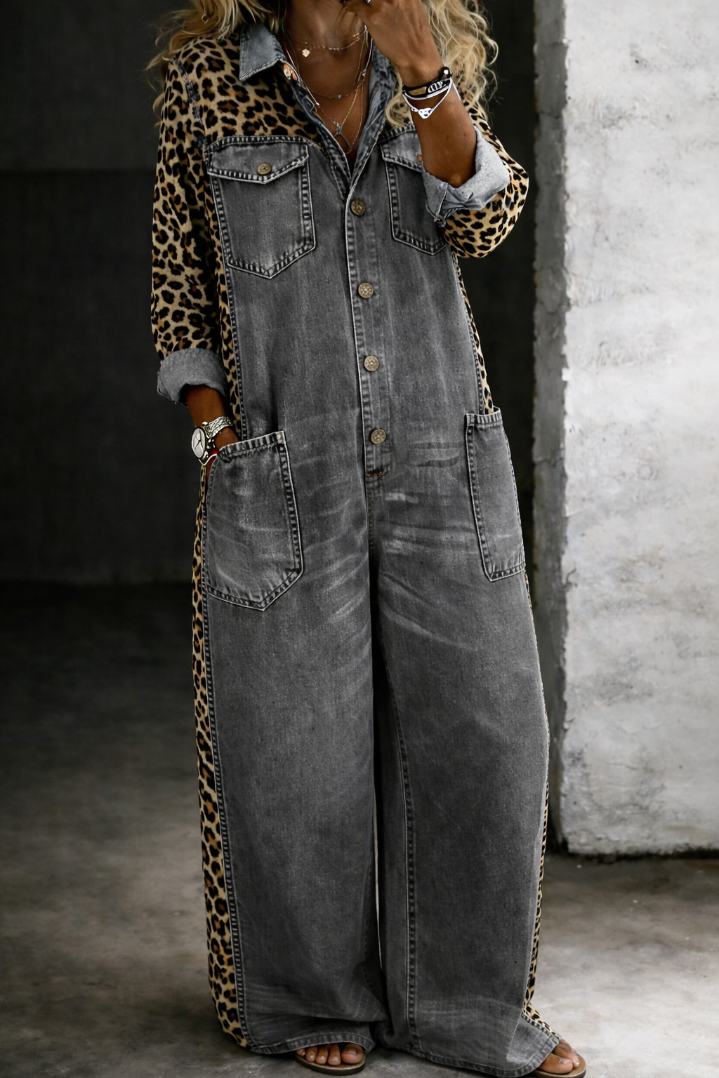 Amanda | One Piece Denim Shirt Jumpsuit - Maison Léa &amp; Lou