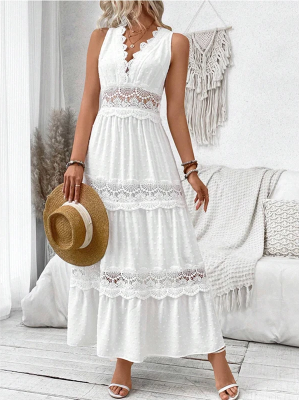 MAIKA™ - Lace V-Neck Dress - Maison Léa & Lou
