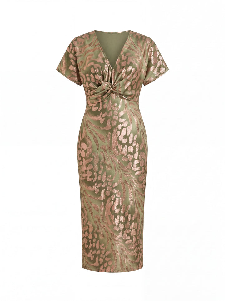 LIORA™ | Ruffle Sleeve Midi Dress - Maison Léa &amp; Lou