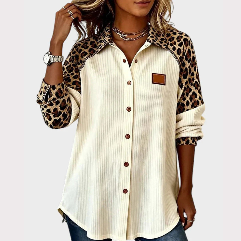 Arella™ | Elegant Printed Button-Down Blouse - Maison Léa & Lou