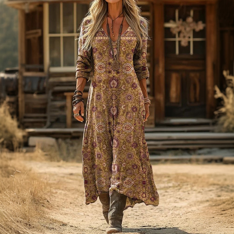 Leona | Relaxed Bohemian Maxi Dress - Maison Léa &amp; Lou