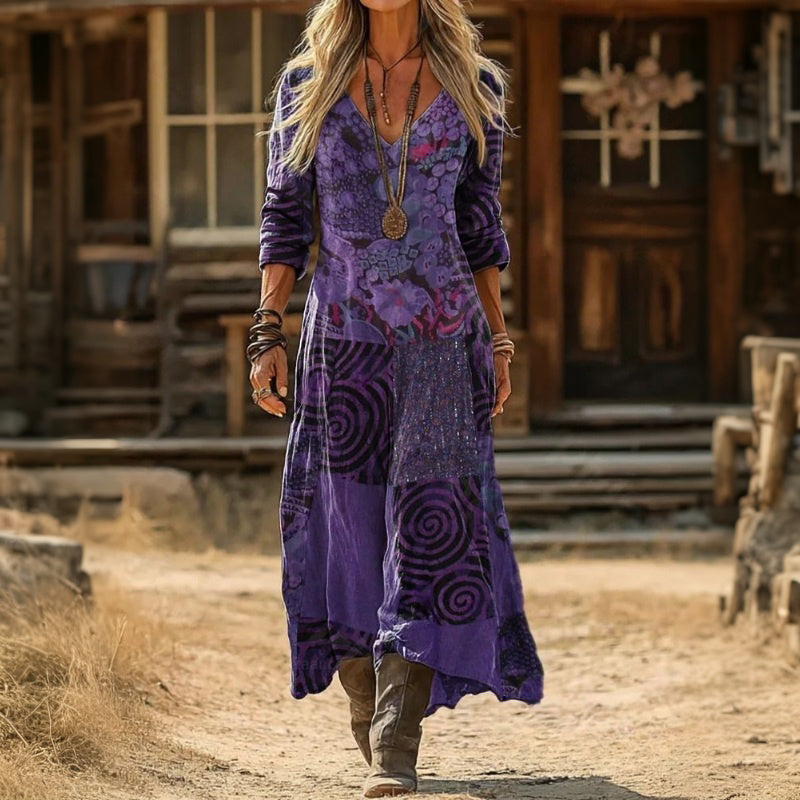 Fenella | Flowing Bohemian Maxi Dress - Maison Léa &amp; Lou