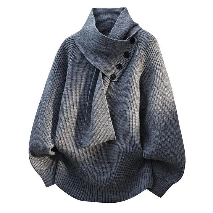 Maribel™ | Buttoned Scarf-Neck Sweater - Maison Léa &amp; Lou