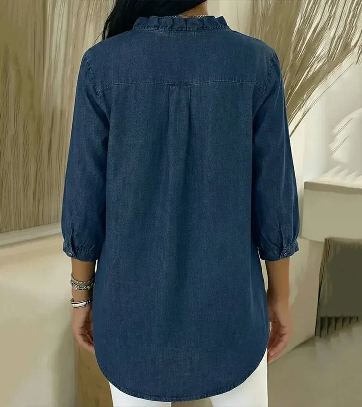 Abigail™ | Elegant Denim Blouse - Maison Léa &amp; Lou