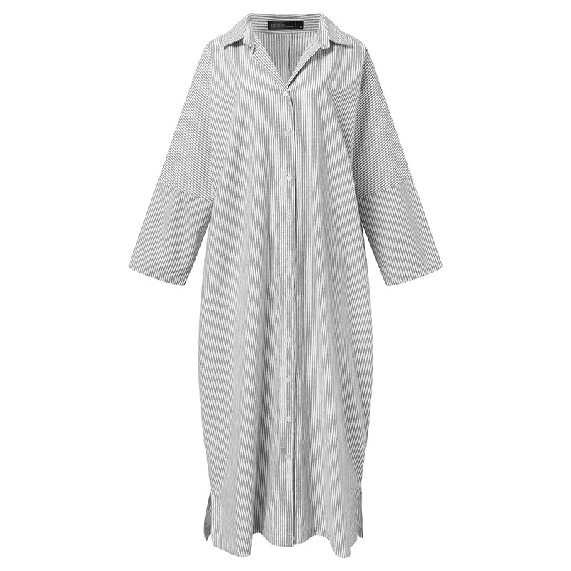 Elsa™ | Oversize stribet skjortekjole - Maison Léa & Lou