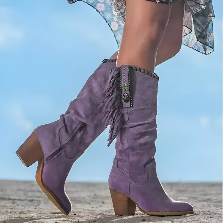 HARLOW™ - Classic Western Fringe Boots - Maison Léa &amp; Lou