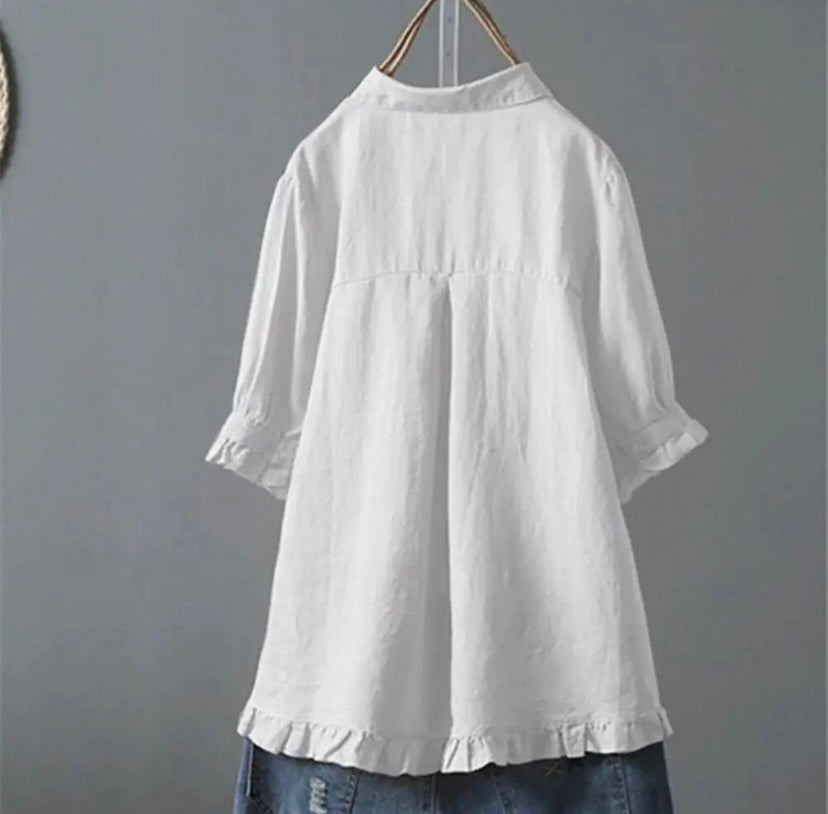 Lene™ | Elegant Bomuldsbluse - Maison Léa &amp; Lou