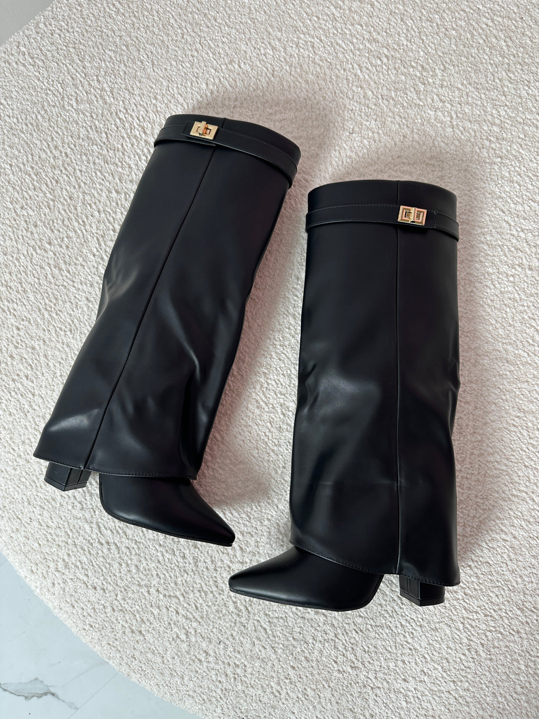 SERENA™ - Black Leather Boots - Maison Léa &amp; Lou