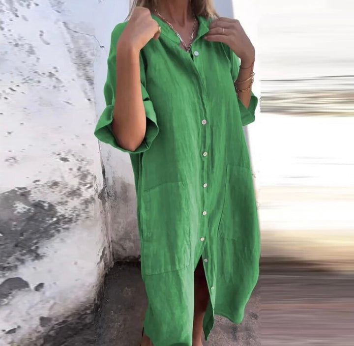 Anna™ | Lang Skjortekjole - Maison Léa &amp; Lou