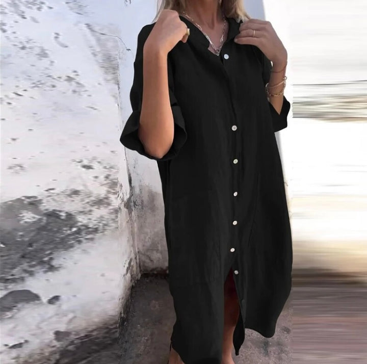 Anna™ | Lang Skjortekjole - Maison Léa &amp; Lou