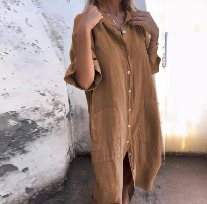 Anna™ | Lang Skjortekjole - Maison Léa &amp; Lou