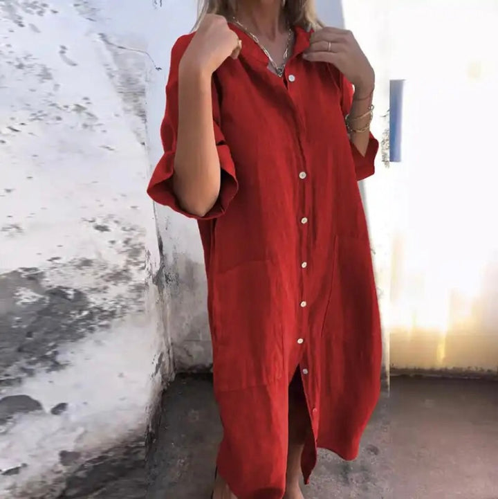 Anna™ | Lang Skjortekjole - Maison Léa &amp; Lou