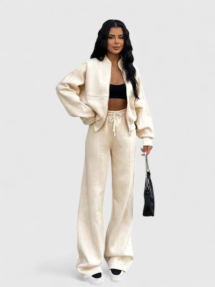 Suzanne | Relaxed Zip-Front Two-Piece Set - Maison Léa &amp; Lou