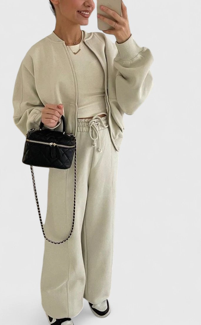 Suzanne | Relaxed Zip-Front Two-Piece Set - Maison Léa &amp; Lou