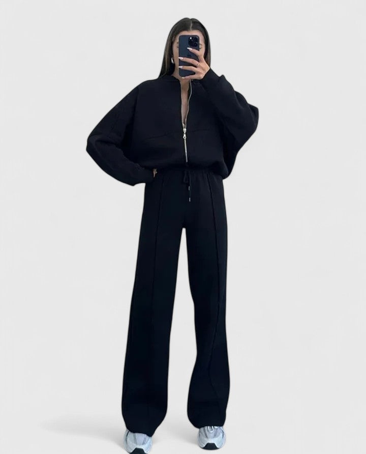 Suzanne | Relaxed Zip-Front Two-Piece Set - Maison Léa &amp; Lou