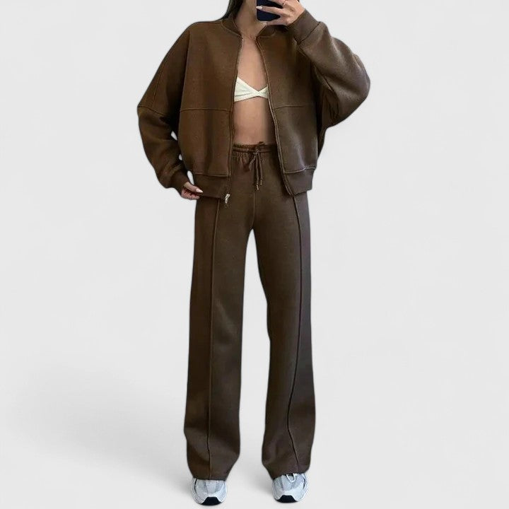 Suzanne | Relaxed Zip-Front Two-Piece Set - Maison Léa &amp; Lou