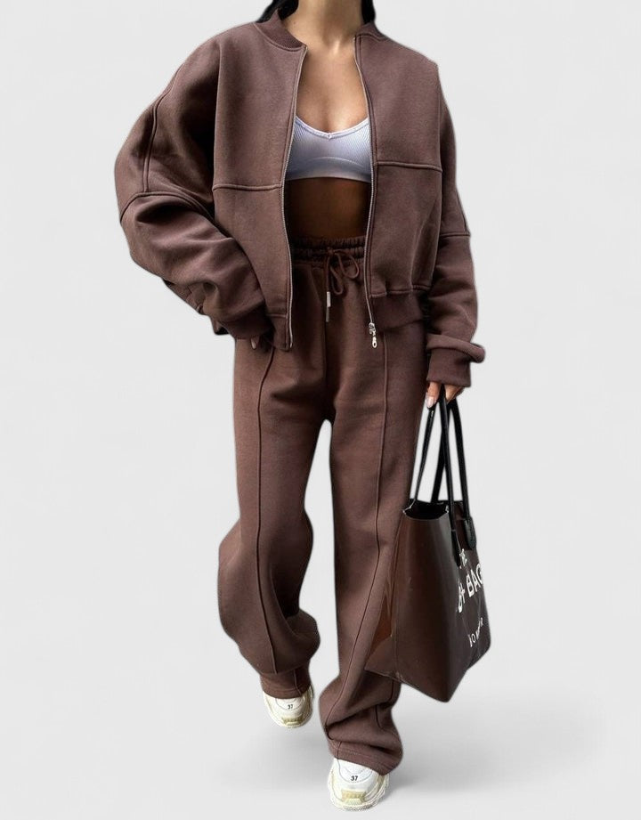 Suzanne | Relaxed Zip-Front Two-Piece Set - Maison Léa &amp; Lou