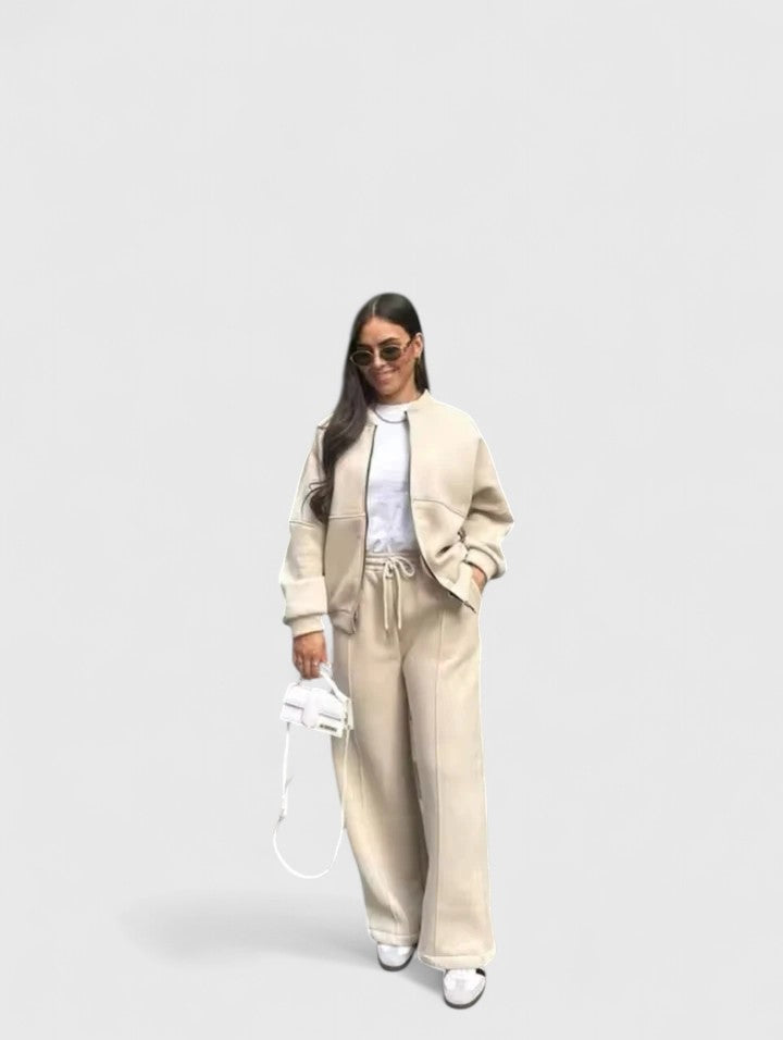 Suzanne | Relaxed Zip-Front Two-Piece Set - Maison Léa &amp; Lou