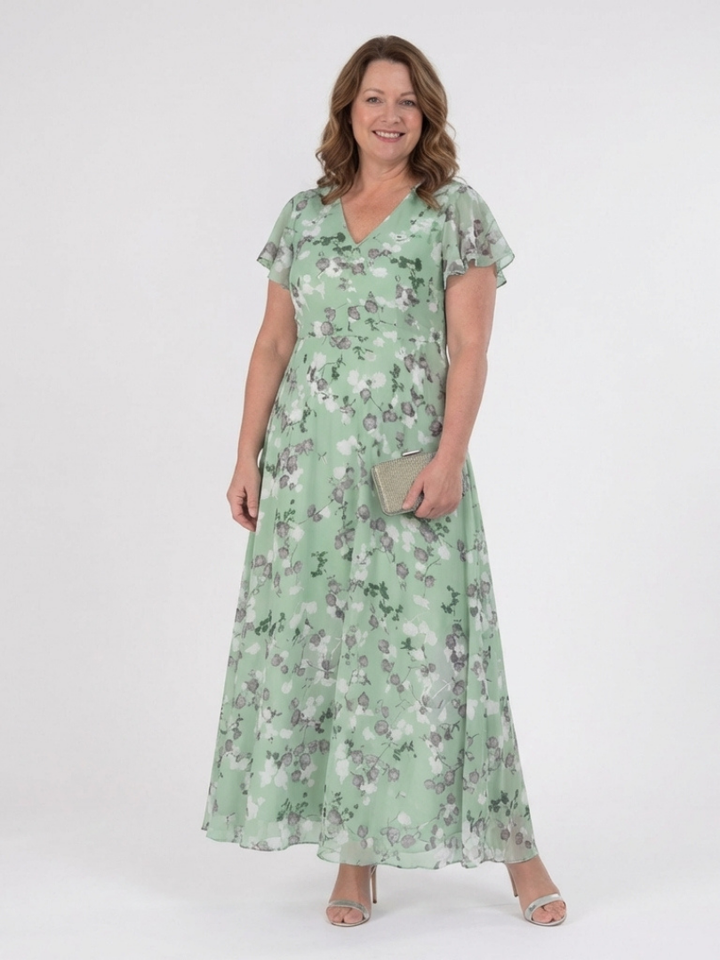 Ismeria | Floral Chiffon Maxi Dress - Maison Léa &amp; Lou