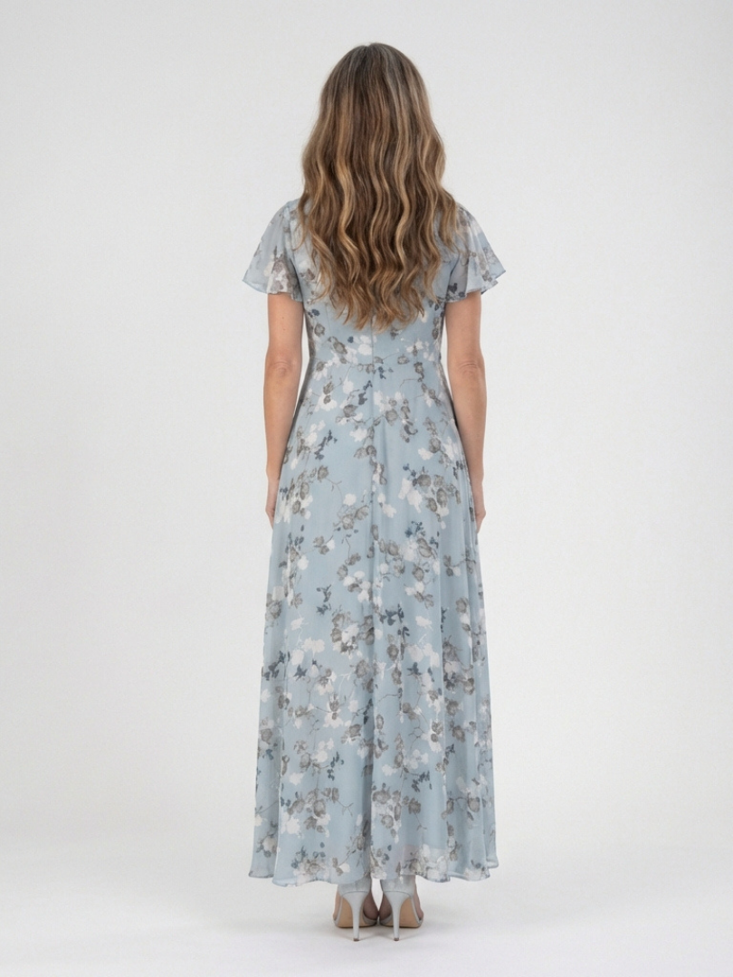 Ismeria | Floral Chiffon Maxi Dress - Maison Léa &amp; Lou