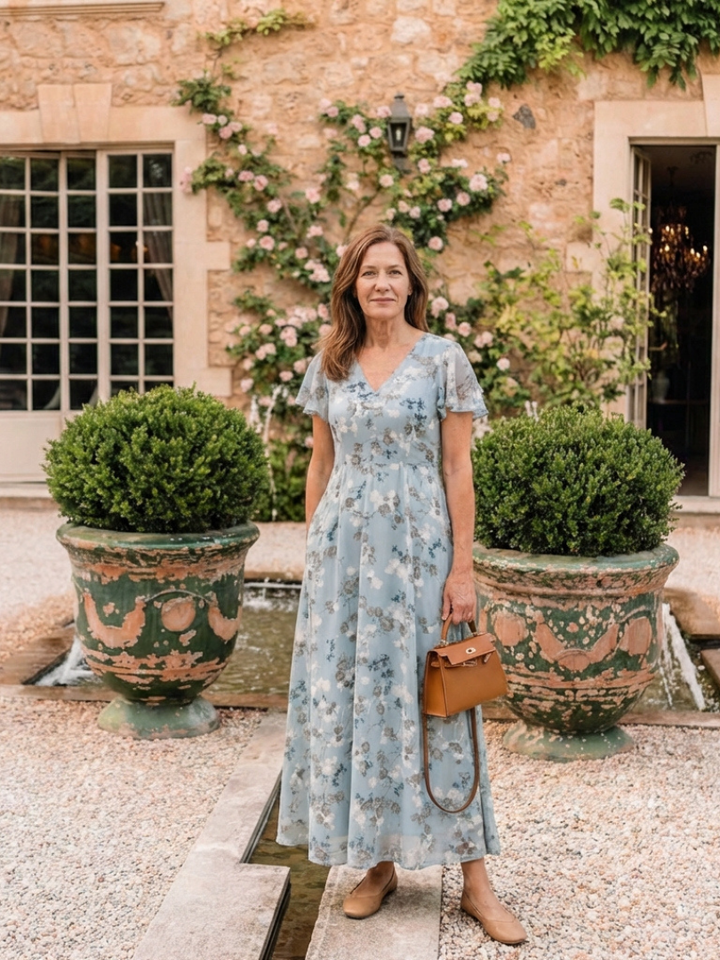 Ismeria | Floral Chiffon Maxi Dress - Maison Léa &amp; Lou