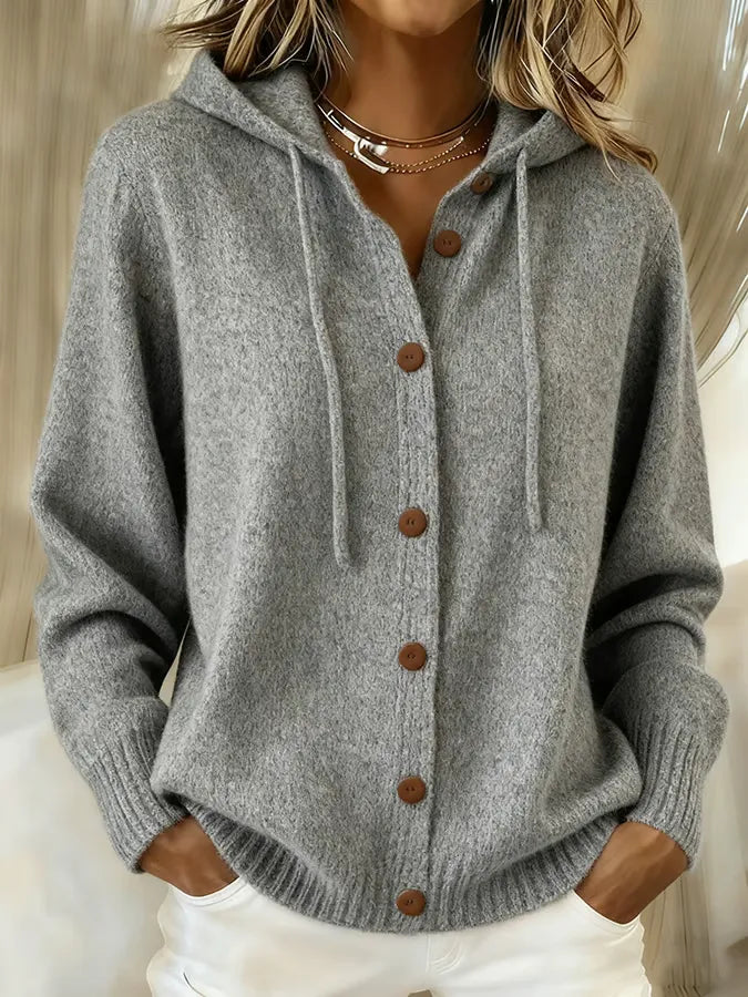 Laura | Hooded Button-Front Cardigan - Maison Léa &amp; Lou