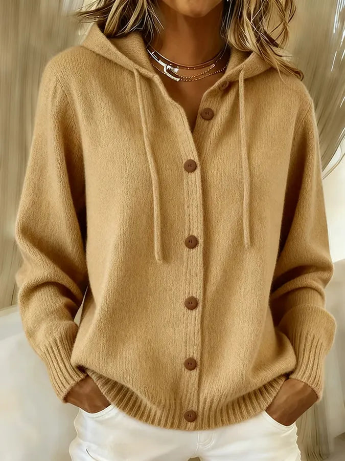 Laura | Hooded Button-Front Cardigan - Maison Léa &amp; Lou