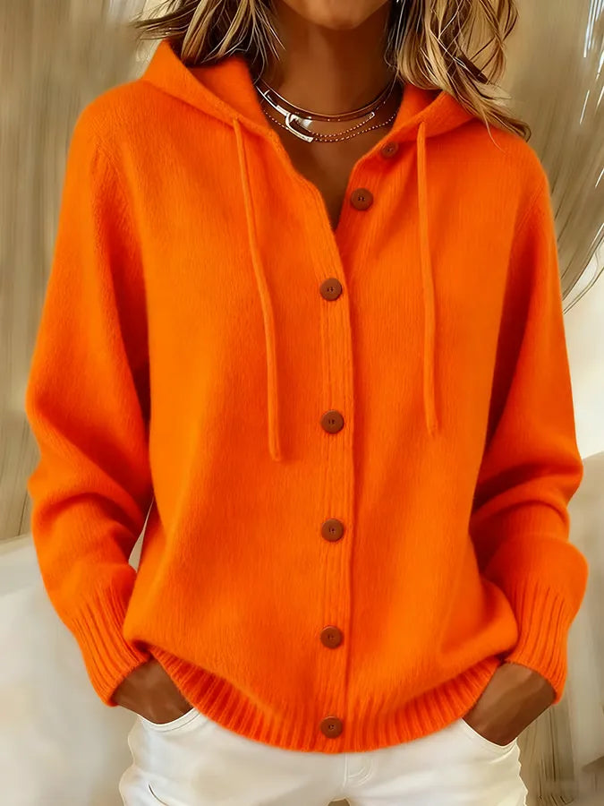 Laura | Hooded Button-Front Cardigan - Maison Léa &amp; Lou
