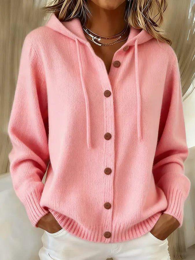 Laura | Hooded Button-Front Cardigan - Maison Léa &amp; Lou
