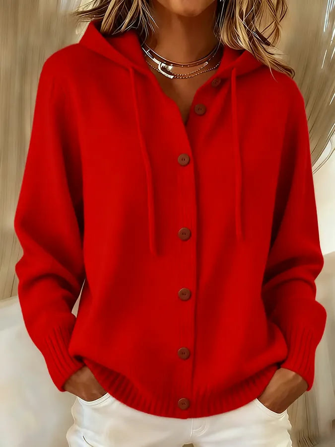 Laura | Hooded Button-Front Cardigan - Maison Léa &amp; Lou