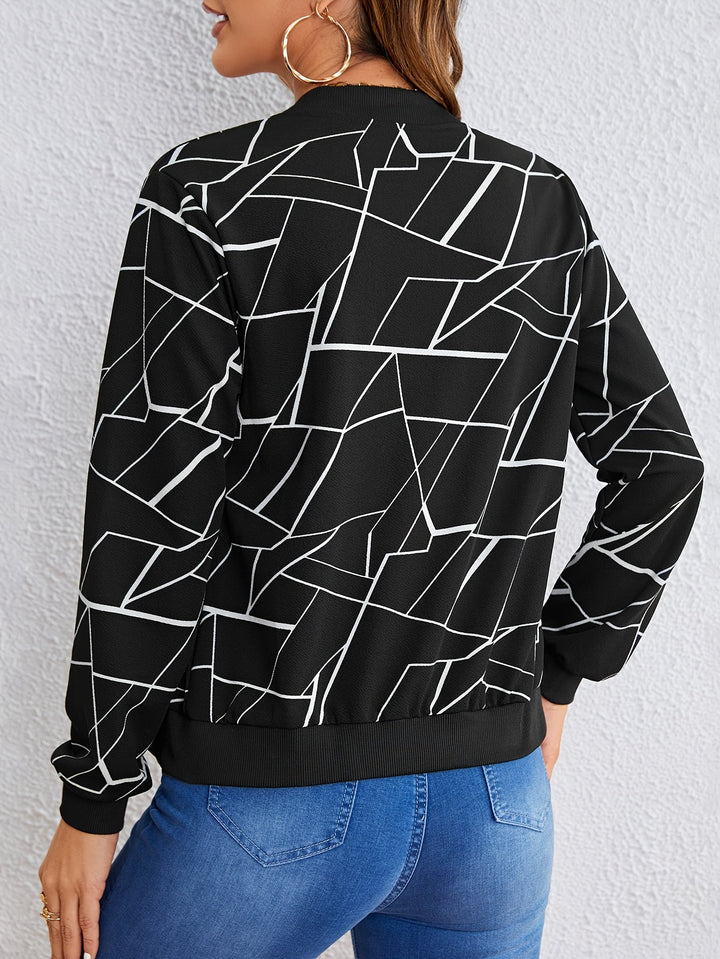 MILA™ |  Artistic Pattern Zip-Up Jacket - Maison Léa &amp; Lou